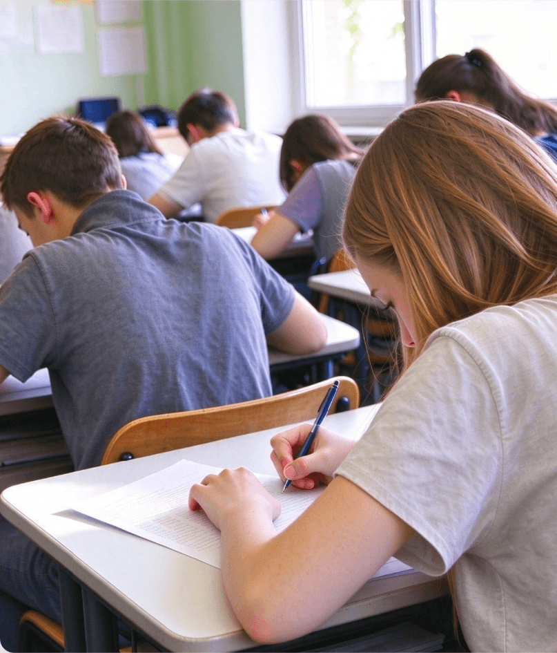 Students sitting a supervised examination